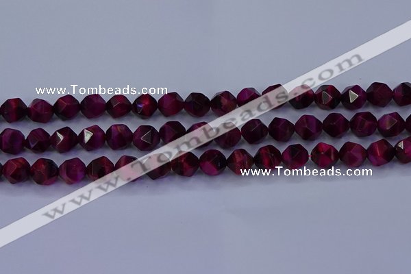 CTE1907 15.5 inches 8mm faceted nuggets red tiger eye beads