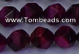 CTE1908 15.5 inches 10mm faceted nuggets red tiger eye beads