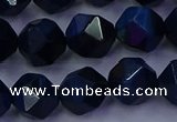 CTE1914 15.5 inches 12mm faceted nuggets blue tiger eye beads