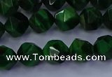 CTE1922 15.5 inches 8mm faceted nuggets green tiger eye beads