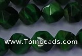 CTE1924 15.5 inches 12mm faceted nuggets green tiger eye beads