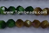 CTE1926 15.5 inches 6mm faceted nuggets colorful tiger eye beads