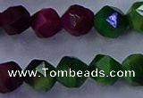 CTE1929 15.5 inches 12mm faceted nuggets colorful tiger eye beads