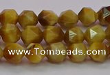 CTE1932 15.5 inches 8mm faceted nuggets golden tiger eye beads