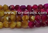 CTE1936 15.5 inches 6mm faceted nuggets mixed tiger eye beads