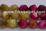 CTE1938 15.5 inches 10mm faceted nuggets mixed tiger eye beads