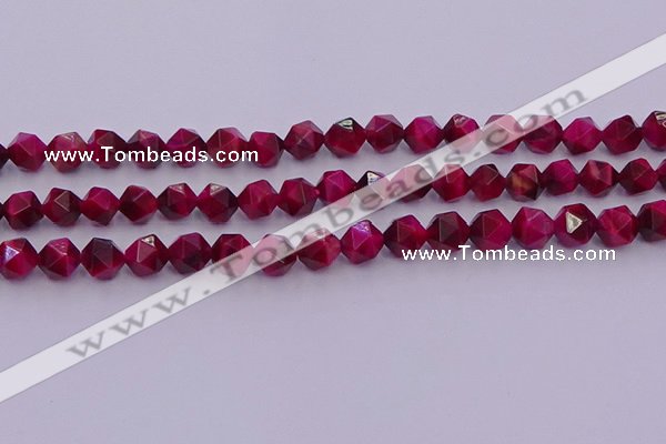 CTE1942 15.5 inches 8mm faceted nuggets red tiger eye beads