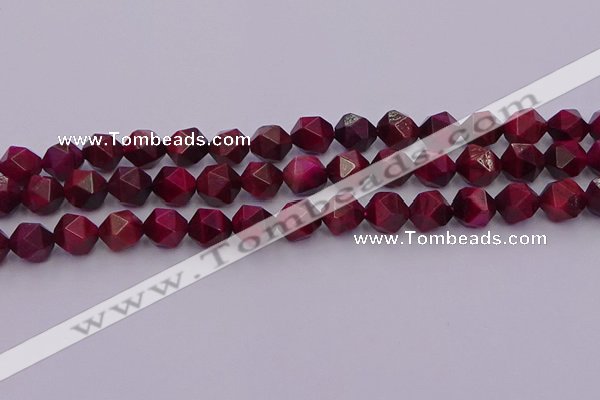 CTE1943 15.5 inches 10mm faceted nuggets red tiger eye beads