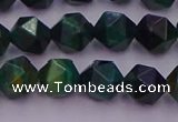 CTE1947 15.5 inches 8mm faceted nuggets green tiger eye beads