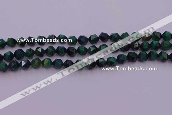 CTE1947 15.5 inches 8mm faceted nuggets green tiger eye beads