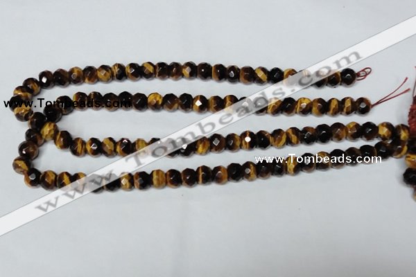 CTE197 15.5 inches 7*12mm faceted rondelle yellow tiger eye gemstone beads