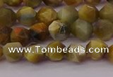 CTE1975 15.5 inches 6mm faceted nuggets golden & blue tiger eye beads