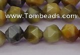 CTE1976 15.5 inches 8mm faceted nuggets golden & blue tiger eye beads