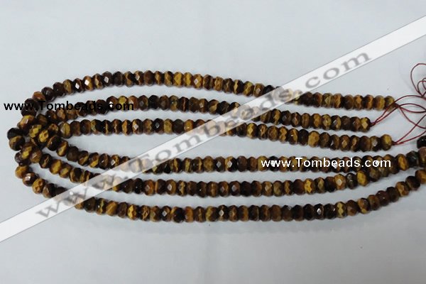 CTE199 15.5 inches 7*10mm faceted rondelle yellow tiger eye gemstone beads