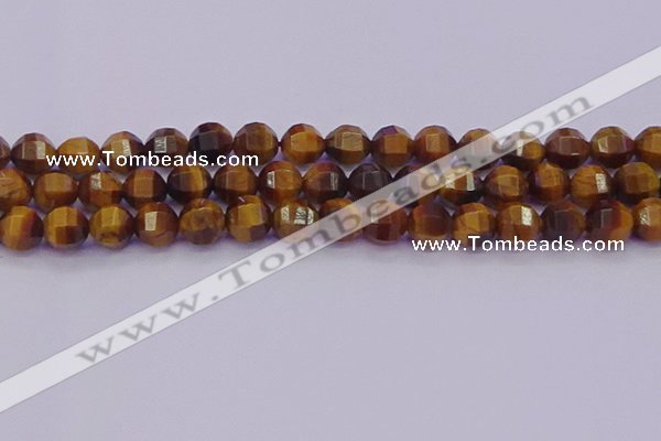 CTE1992 15.5 inches 8mm faceted round yellow tiger eye beads