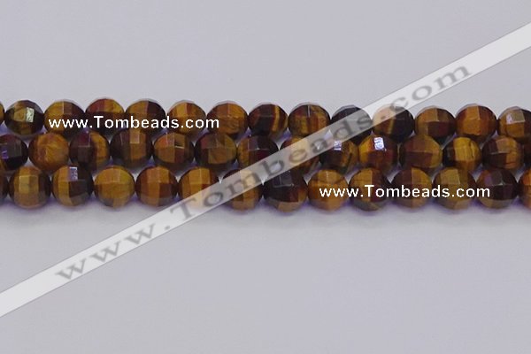 CTE1993 15.5 inches 10mm faceted round yellow tiger eye beads