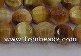 CTE1997 15.5 inches 8mm faceted round golden tiger eye beads