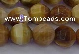 CTE1998 15.5 inches 10mm faceted round golden tiger eye beads