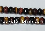 CTE201 15.5 inches 5*8mm faceted rondelle red & yellow tiger eye beads