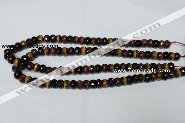 CTE201 15.5 inches 5*8mm faceted rondelle red & yellow tiger eye beads