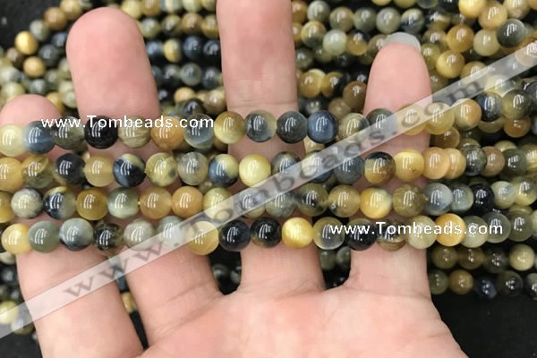 CTE2015 15.5 inches 6mm round golden & blue tiger eye beads wholesale