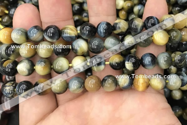 CTE2018 15.5 inches 12mm round golden & blue tiger eye beads wholesale