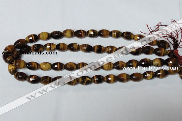 CTE206 15.5 inches 6*8mm faceted rice yellow tiger eye beads