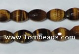 CTE207 15.5 inches 8*10mm faceted rice yellow tiger eye beads