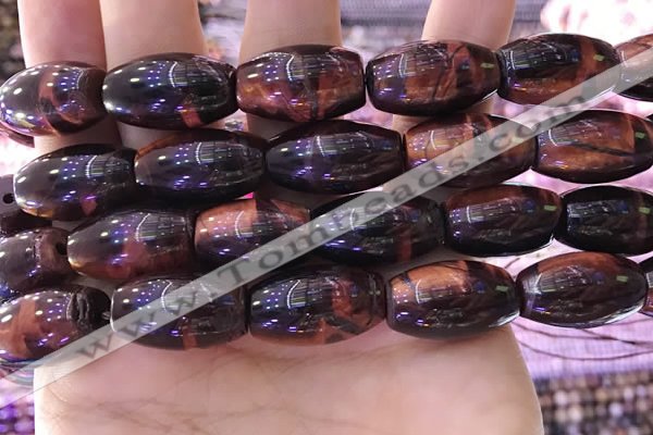 CTE2082 15.5 inches 12*21mm rice red tiger eye beads wholesale