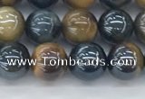 CTE2085 15.5 inches 6mm round AB-color blue & yellow tiger eye beads