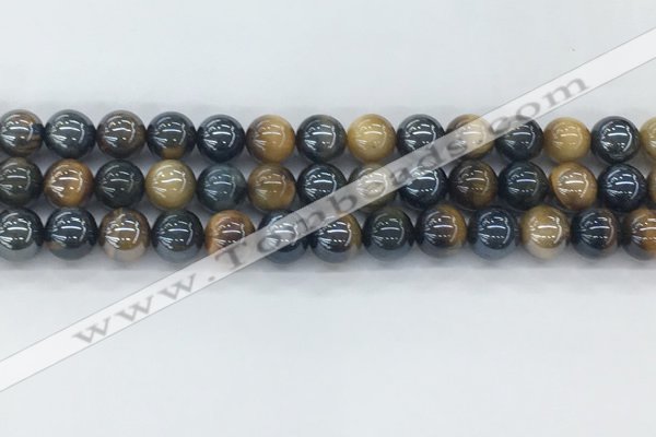 CTE2086 15.5 inches 8mm round AB-color blue & yellow tiger eye beads