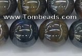 CTE2089 15.5 inches 14mm round AB-color blue & yellow tiger eye beads