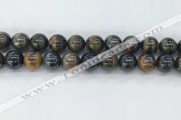 CTE2090 15.5 inches 16mm round AB-color blue & yellow tiger eye beads