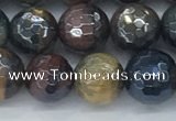 CTE2094 15.5 inches 8mm faceted round AB-color mixed tiger eye beads