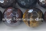 CTE2099 15.5 inches 18mm faceted round AB-color mixed tiger eye beads