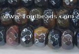 CTE2102 15.5 inches 5*8mm faceted rondelle AB-color mixed tiger eye beads