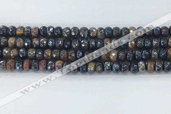 CTE2102 15.5 inches 5*8mm faceted rondelle AB-color mixed tiger eye beads