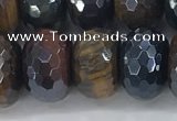 CTE2106 10*16mm faceted rondelle AB-color mixed tiger eye beads