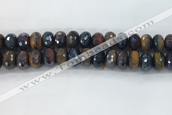 CTE2106 10*16mm faceted rondelle AB-color mixed tiger eye beads