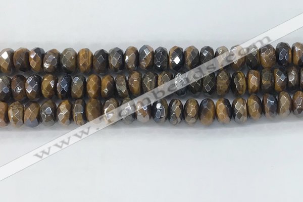 CTE2112 6*10mm faceted rondelle AB-color yellow tiger eye beads