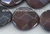 CTE2116 17*20mm faceted flat teardrop AB-color red tiger eye beads