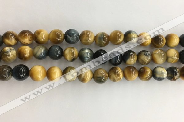 CTE2122 15.5 inches 10mm round golden & blue tiger eye beads