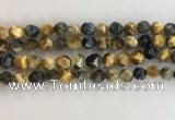 CTE2126 15.5 inches 8mm faceted nuggets golden & blue tiger eye beads