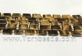 CTE2132 15.5 inches 13*18mm rectangle yellow tiger eye beads