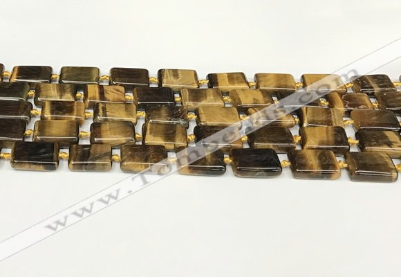 CTE2132 15.5 inches 13*18mm rectangle yellow tiger eye beads