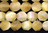 CTE2135 15.5 inches 6mm faceted nuggets golden tiger eye beads