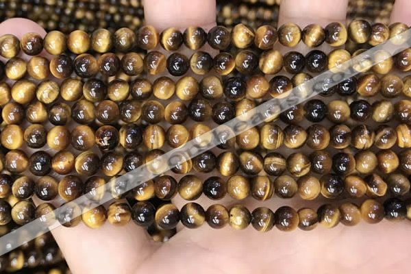 CTE2157 15.5 inches 5mm round yellow tiger eye gemstone beads