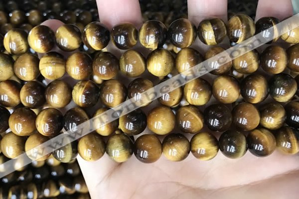 CTE2160 15.5 inches 10mm round yellow tiger eye gemstone beads