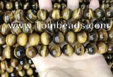 CTE2161 15.5 inches 12mm round yellow tiger eye gemstone beads