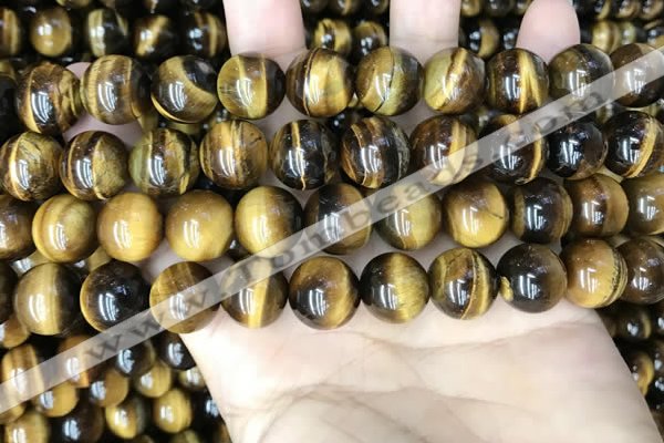 CTE2161 15.5 inches 12mm round yellow tiger eye gemstone beads